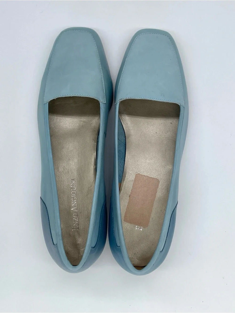 Vintage Enzo Angiolini Liberty Two-Tone Blue Leather Square Toe Loafers 7M